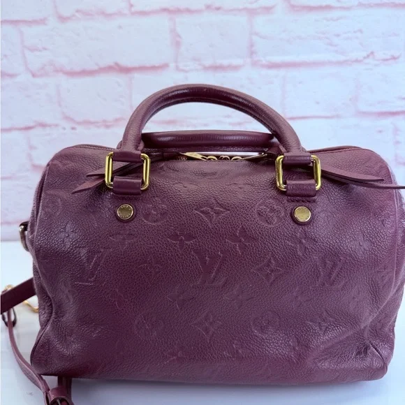Louis Vuitton Plum Empreinte Speedy 25 Handbag Shoulder Bag - Picture 2 of 16